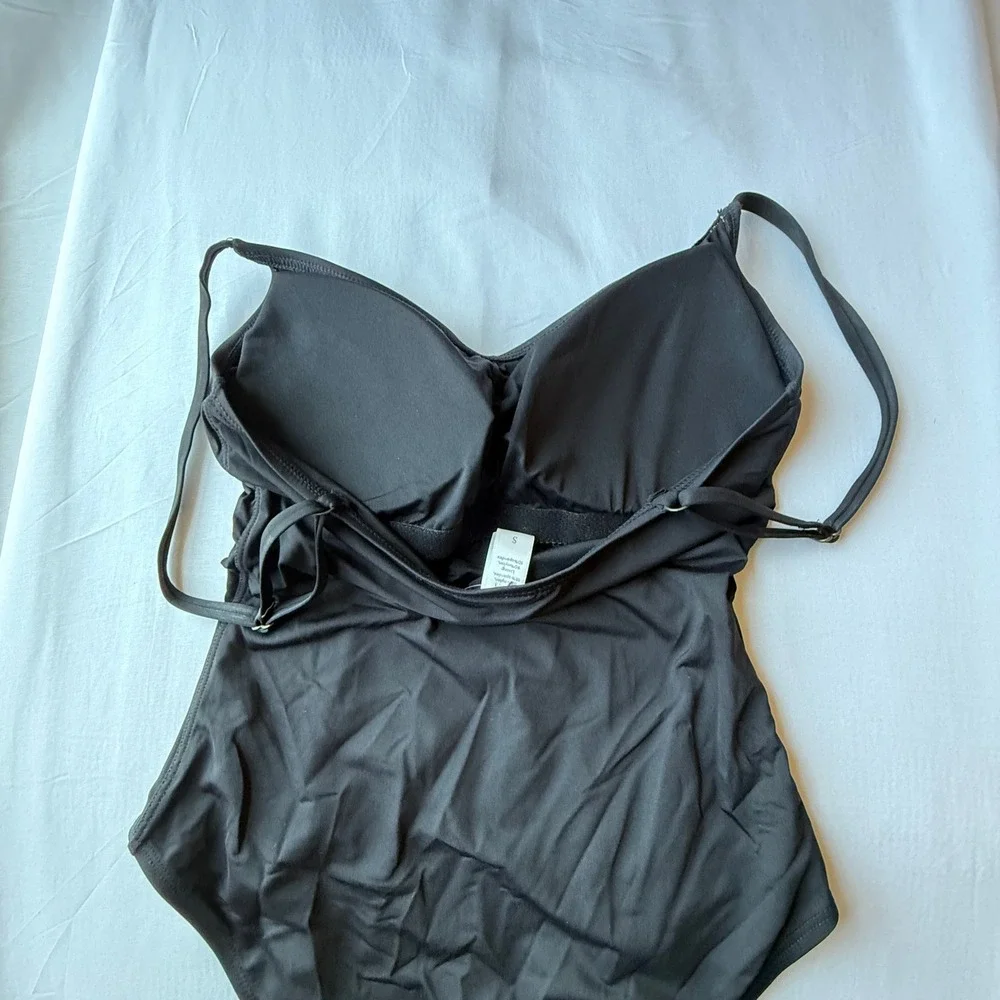 Andie Swim The Amalfi One Piece Swimsuit Women S Black Ruched V Neck